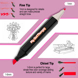 Full color range of 80 acrylic markers in pastel and vibrant tones arranged neatly for creative coloring