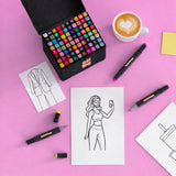 Acrylic markers being used on a girly coloring book page for smooth, no bleed coloring experience