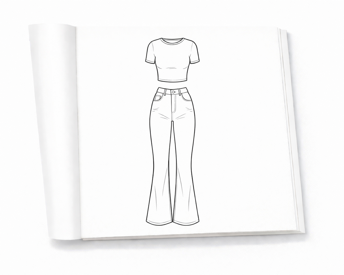 Inside view of fashion coloring book with elegant and relaxing illustrations