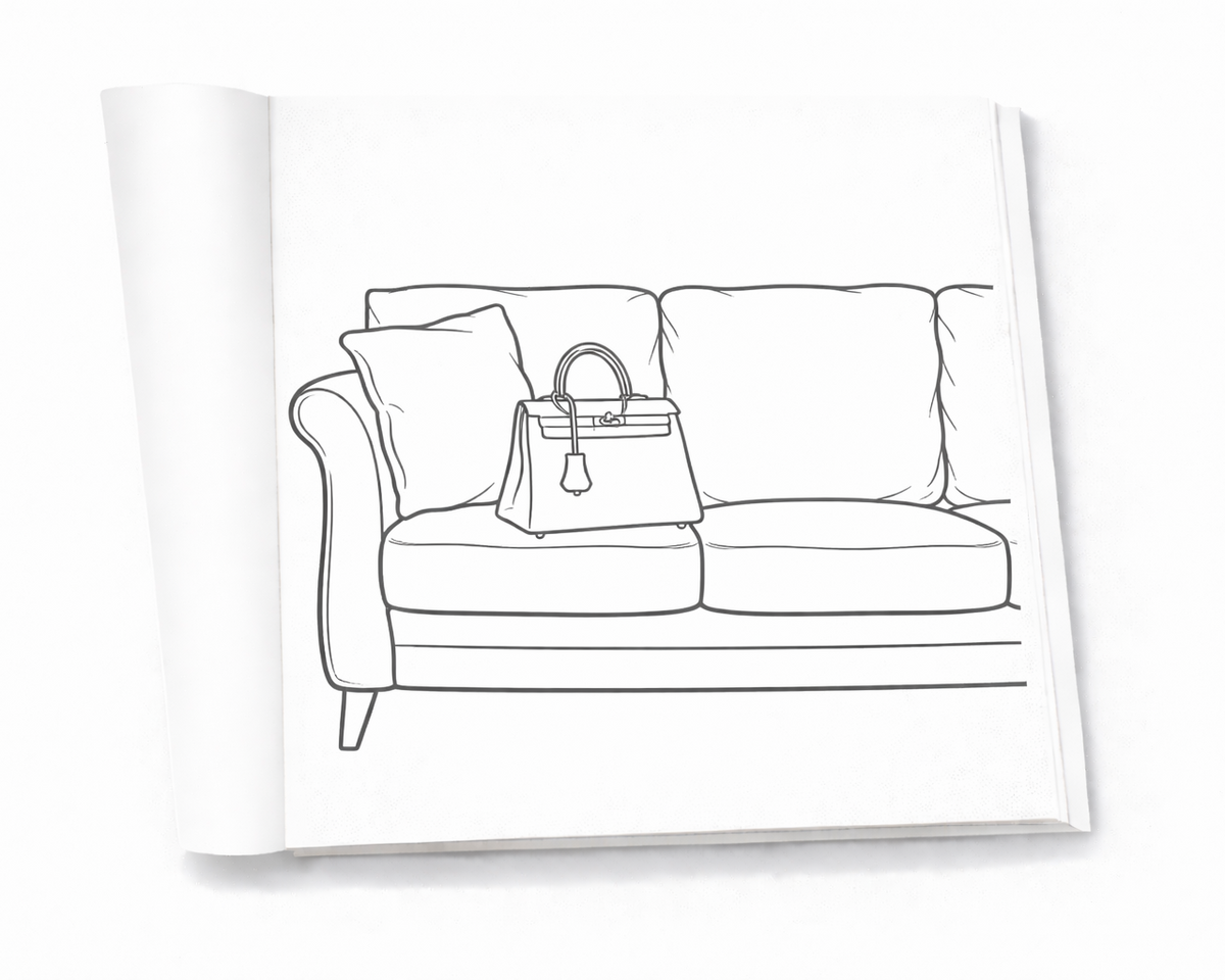 Interior view of luxury coloring book with refined and relaxing designs